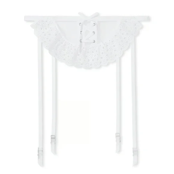 NO LONGER AVAILNIP Victoria's Secret White Eyelet Garter Skirt Size Medium/Large - Picture 3 of 7